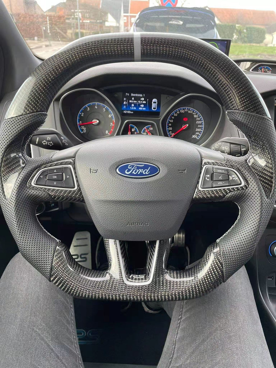 CZD Ford Focus MK3 ST/RS 2015-2019 carbon fiber steering wheel with LE –  CZD Autoparts