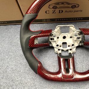 Ford Mustang 2015 2016 2017 red carbon fiber steering wheel from czd auto parts