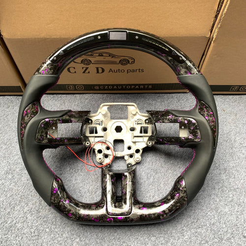 CZD Autoparts for  Ford Mustang 2018-2022 carbon fiber steering wheel with led