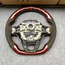 Load image into Gallery viewer, CZD Autoparts For Honda 11th gen Civic carbon fiber steering wheel gloss red carbon fiber top&amp;bottom