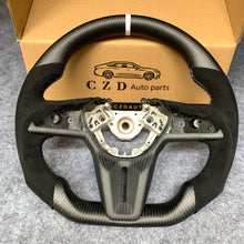 Load image into Gallery viewer, CZD auto parts for Nissan GTR R50 2017-2022 carbon fiber steering wheel with white stripe line