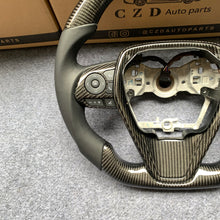 Load image into Gallery viewer, 2019-2022 Toyota 8th gen Camry se xse le xle/Avalon carbon fiber steering wheel with white stripe line from czd auto parts