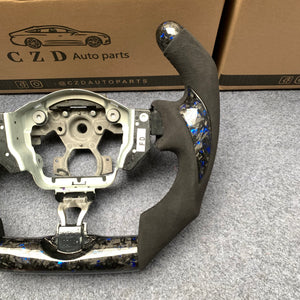 czd auto parts for 2014-2017 Nissan Infiniti FX FX35 FX37 FX50/ QX70/Juke 2011-2017/7th gen Maxima/Sentra SV/Note (UK)/Z34/Z coupe carbon fiber steering wheel black