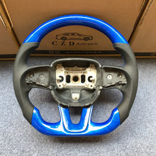 Load image into Gallery viewer, CZD Autoparts for  Dodge (SRT) Challenger 2015-2021 carbon carbon fiber steering wheel gloss blue wire carbon fiber trim