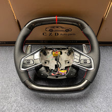 Load image into Gallery viewer, CZD Chevrolet Corvette C8 2020 carbon fiber steering wheel with black perforated