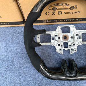 CZD auto parts for Ford Mustang/SHELBY/GT350 2015-2017 Carbon Fiber Steering Wheel with round top and flat bottom shape