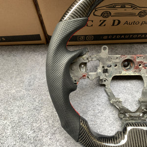 CZD auto parts For Honda FK2 Carbon Fiber Steering Wheel With Round Top And Flat Bottom