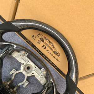 CZD autoparts for Infiniti EX35/ EX37/ G25/ G35/ G37/ G37X/ Q40/ Q60/ QX50 2007-2018 carbon fiber steering wheel with black alcantara