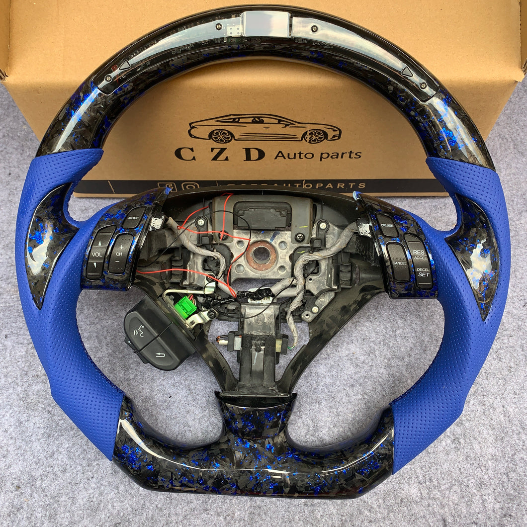 CZD auto parts For Honda Accord Euro 2003-2005 carbon fiber steering wheel with forged carbon fiber with blue flakes