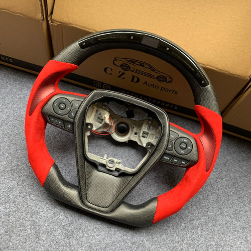 CZD For 8th Gen 2018/2019/2020/2021 Toyota Camry/SE/XSE/TRD carbon fiber steering wheel with honeycomb carbon fiber button trim