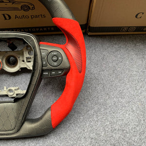 CZD For 8th Gen 2018/2019/2020/2021 Toyota Camry/SE/XSE/TRD carbon fiber steering wheel with red alcantara sides