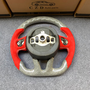 CZD 2015-2023 SRT carbon fiber steering wheel with red alcantara