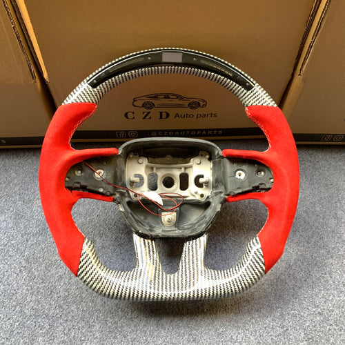 CZD 2015-2023 SRT carbon fiber steering wheel with red alcantara