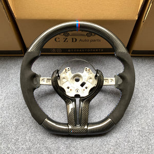 CZD Autoparts For BMW X5M X4 carbon fiber steering wheel black alcantara sides