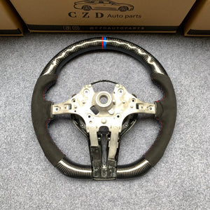 CZD Autoparts For BMW X5 M F85 X6 M F86 carbon fiber steering wheel black alcantara sides
