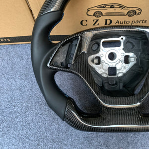 CZD auto parts For Chevrolet Corvette C7 2014-2019 carbon fiber steering wheel with blue 12o'clock ring