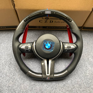 CZD Autoparts for BMW M1 M2 M3 M4 X5M X6M  carbon fiber steering wheel with LED