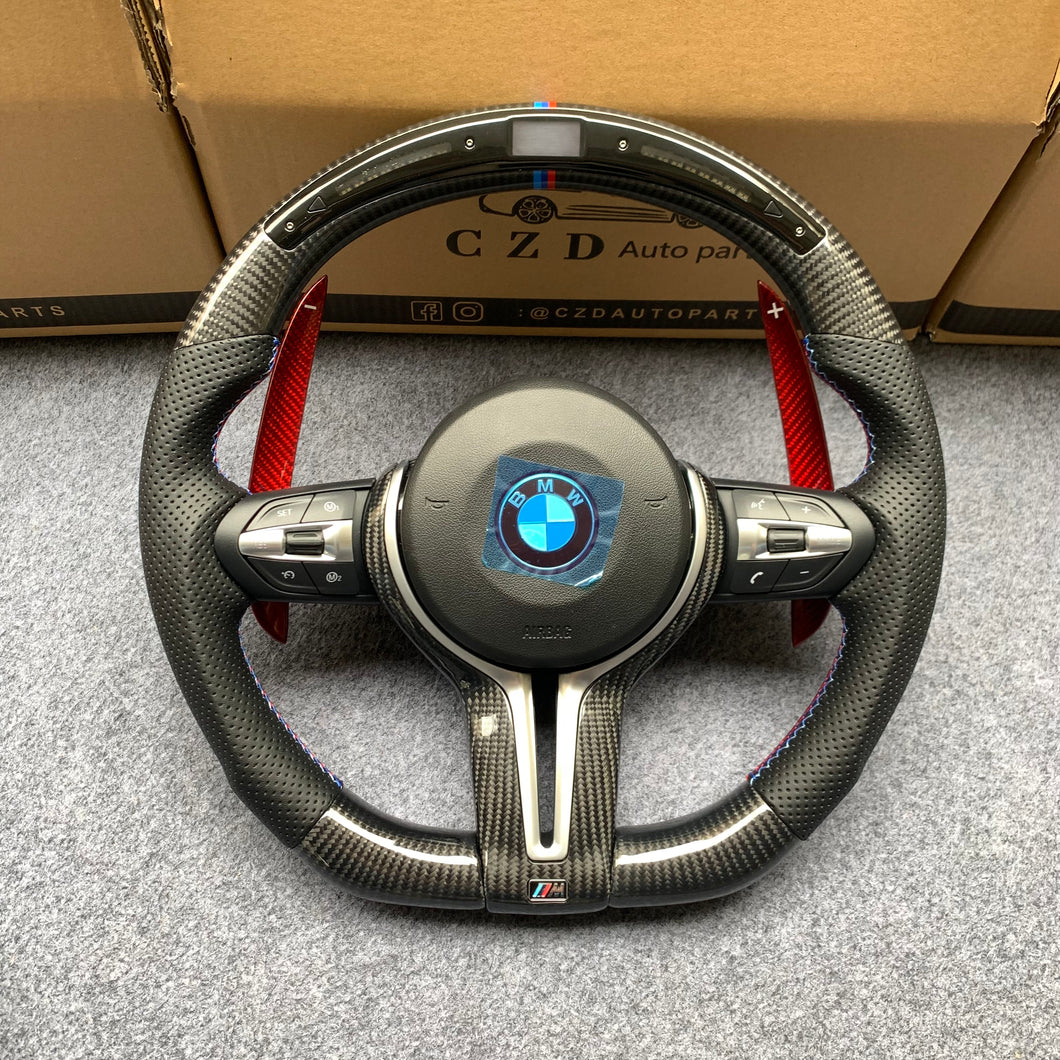 CZD Autoparts for BMW M1 M2 M3 M4 X5M X6M carbon fiber steering wheel with BMW airbag cover