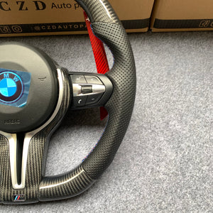 CZD Autoparts for BMW M1 M2 M3 M4 X5M X6M  carbon fiber steering wheel with LED