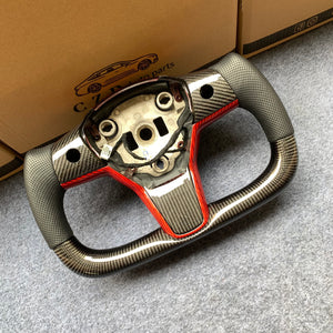 CZD Tesla Model 3 2017/2018/2019/2020 carbon fiber steering wheel WITH YOKE