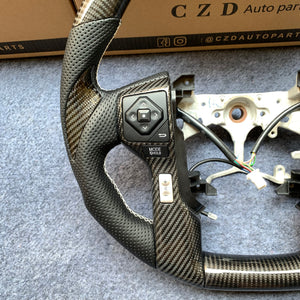 CZD For Toyota Tundra 2014/2015/2016/2017 carbon fiber steering wheel with gloss black carbon fiber top&bottom