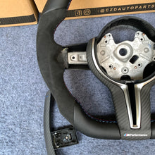 Load image into Gallery viewer, CZD Autoparts For BMW f series M1 M2 M3 M4 carbon fiber steering wheel black alcantara sides