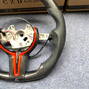 CZD Autoparts for BMW M1 M2 M3 M4 X5M X6M carbon fiber steering wheel with carbon fiber center trim