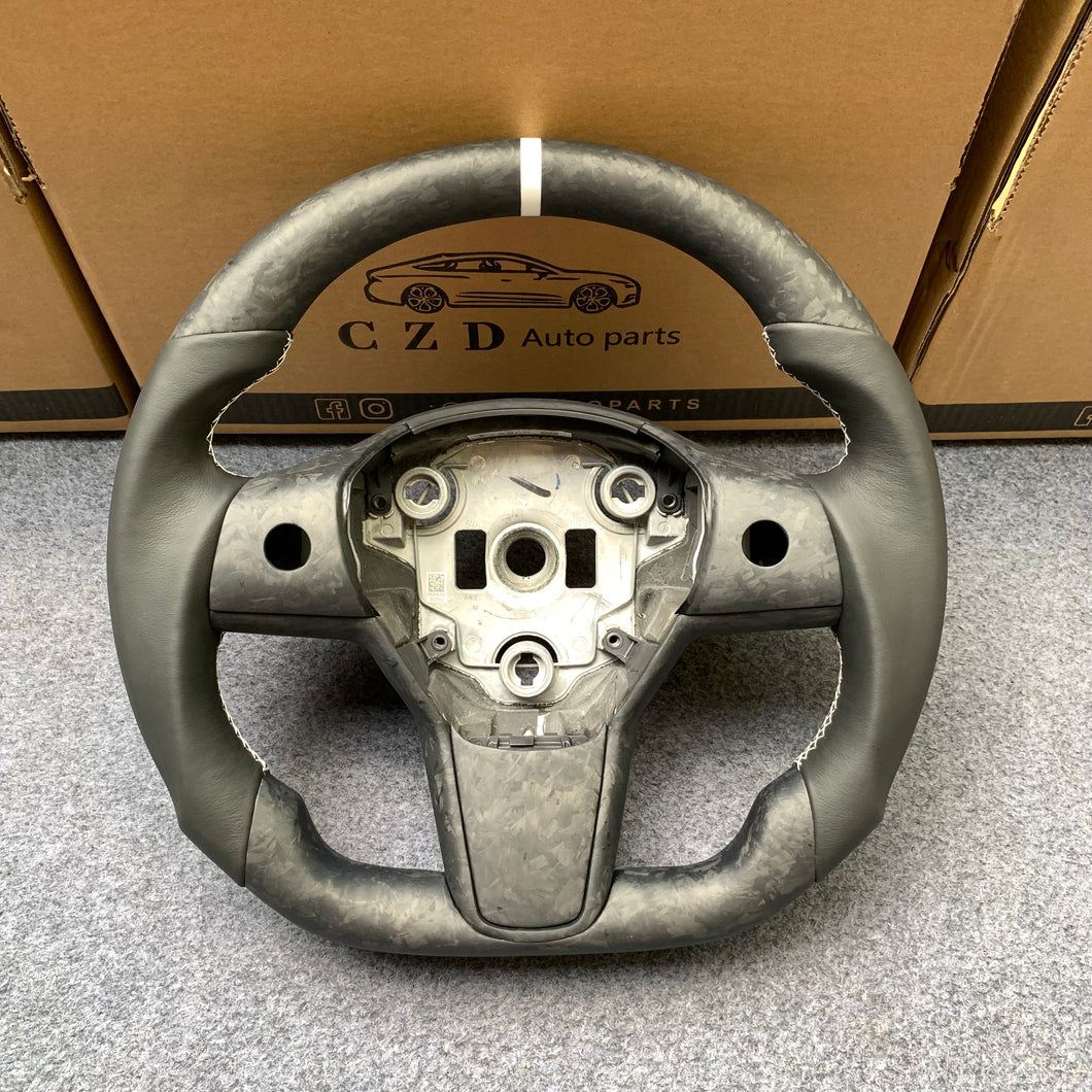 CZD Tesla Model 3 2017/2018/2019/2020 carbon fiber steering wheel wit forged