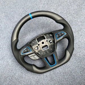 CZD auto parts for Ford EcoSport 2017-2021 carbon fiber steering wheel with blue carbon fiber