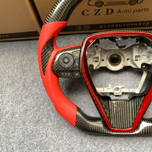 Load image into Gallery viewer, CZD Autoparts For Toyota 8th gen Camry se xse le xle 2018-2022 carbon fiber steering wheel inner trim in gloss red carbon fiber