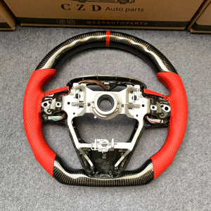 CZD Autoparts For Toyota 8th gen Camry se xse le xle 2018-2022 carbon fiber steering wheel red perforated leather sides