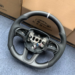 CZD Autoparts For Dodge Durango 2018-2021 carbon fiber steering wheel matte carbon fiber top&bottom