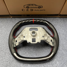 Load image into Gallery viewer, CZD Chevrolet Corvette C8 2020 carbon fiber steering wheel with smooth leather