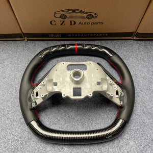 CZD Chevrolet Corvette C8 2020 carbon fiber steering wheel with smooth leather