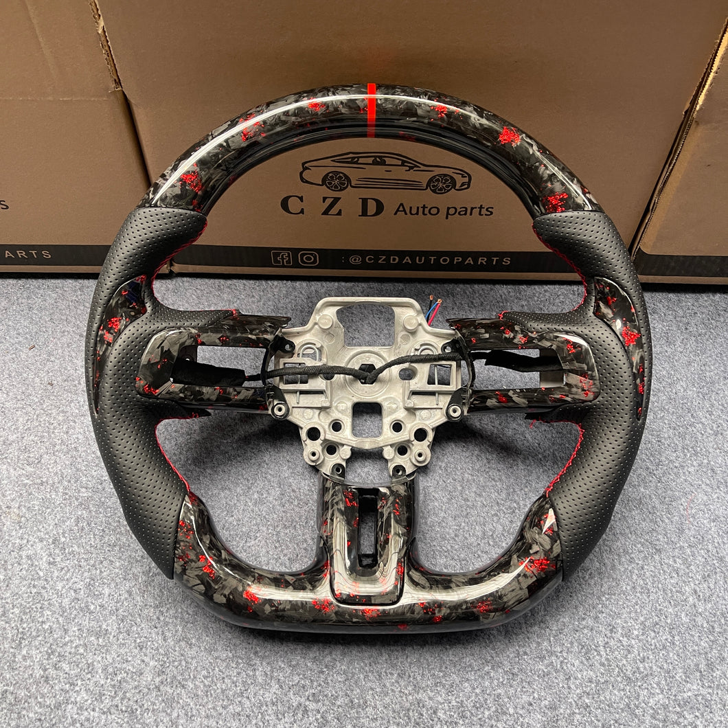 CZD auto parts for 2018-2023 Ford Mustang carbon fiber steering wheel