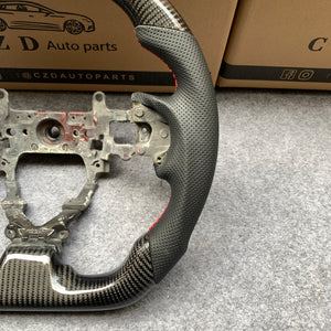 CZD auto parts For Honda FK2 Carbon Fiber Steering Wheel With Round Top And Flat Bottom