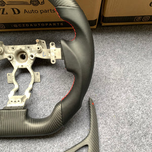 CZD autoparts for Nissan gtr  r35 2009-2016 carbon fiber steering wheel with matte carbon fiber paddles shifter