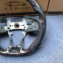 Load image into Gallery viewer, CZD Autoparts For Honda FK8 2016-2021 carbon fiber steering wheel gloss forged carbon fiber with red wire thumbgrips