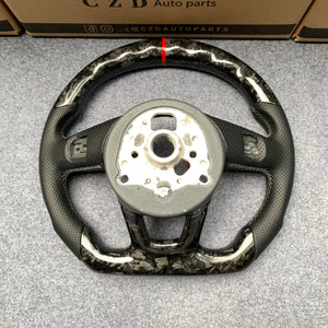 CZD Autoparts For A4 (B9) Avant carbon fiber steering wheel with Japanese LED