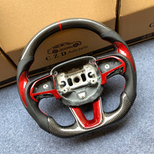 Load image into Gallery viewer, 2015-2023 Dodge Charger carbon fiber steering wheel from CZD with red stripe line