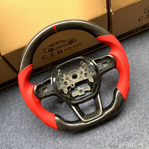 CZD For 2022/2023 Honda Civic carbon fiber steering wheel with red stripe