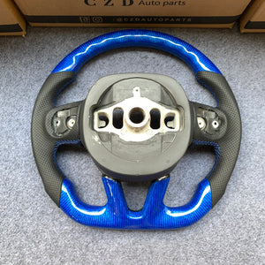 CZD 2015-2023 Dodge Durango carbon fiber steering wheel with blue carbon