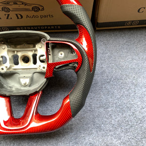 2015-2023 Dodge Challenger carbon fiber steering wheel from CZD with red carbon