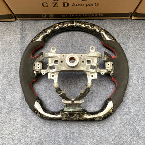 CZD Autoparts For Honda FK2 carbon fiber steering wheel forged carbon fiber with golden flakes thumbgrips