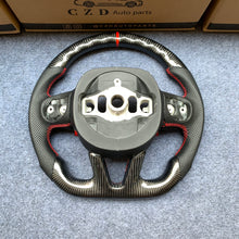 Load image into Gallery viewer, 2015-2023 Dodge Charger carbon fiber steering wheel from CZD with red stripe line