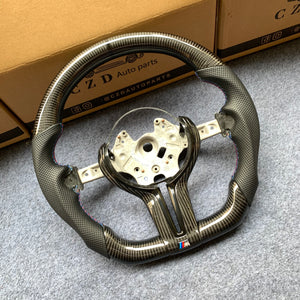 CZD Autoparts For BMW X5M X4 carbon fiber steering wheel gloss carbon fiber trim