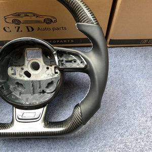 CZD Autoparts For 2008/2009/2010/2011/2012/2013/2014/2015 Audi B8 A4/A5/S4/S5/RS5/SQ5/Q5 carbon fiber steering wheel gloss carbon fiber top&bottom