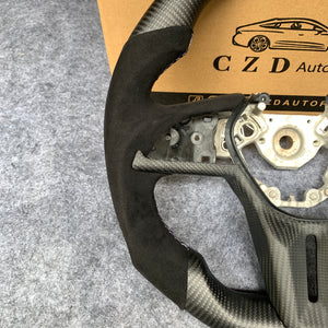 CZD auto parts for Nissan GTR R50 2017-2022 carbon fiber steering wheel with white stripe line