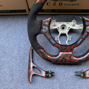 CZD autoparts for Nissan gtr r35 2009-2016 carbon fiber steering wheel with red stripe line