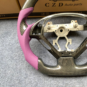 CZD autoparts for Infiniti EX35/ EX37/ G25/ G35/ G37/ G37X/ Q40/ Q60/ QX50 2007-2018 carbon fiber steering wheel with purple stripe line